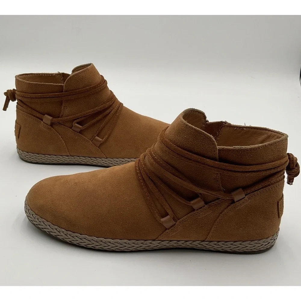 UGG Rianne boots in a chestnut suede Strappy Casual Fall Winter Size 8.5 Women's